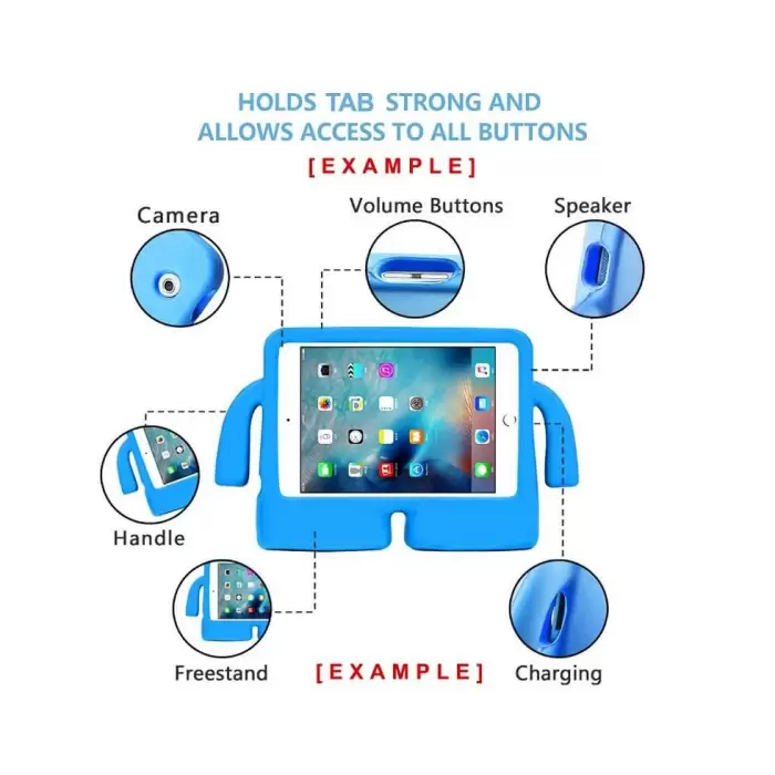 Apple iPad Pro 12.9 2021 (5.nesil) Uyumlu Standlı Çocuklar için Tablet Kılıfı Renkli Tutacaklı Kırmızı Turuncu Pembe