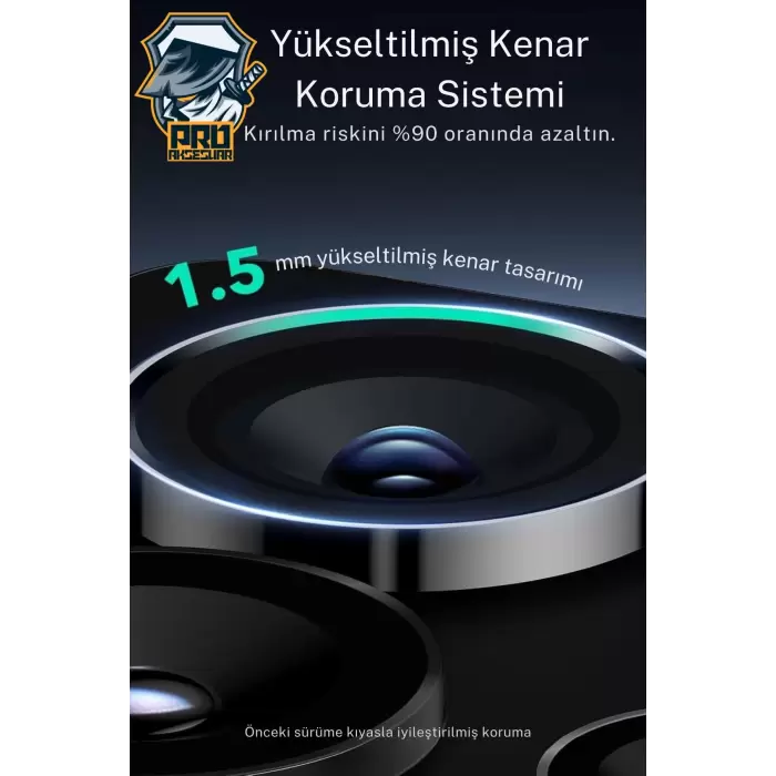 Samsung Galaxy S25 Ultra Kamera Lens Koruyucu, 9H Temperli Parlak Kamera Koruma Metal Kılıf Dostu cl-07