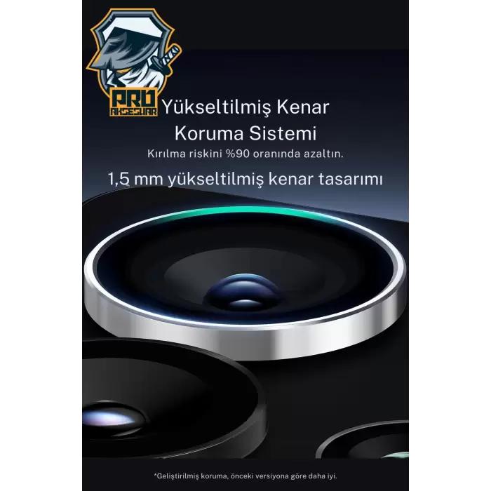 Samsung Galaxy S25 Ultra Kamera Lens Koruyucu, 9H Temperli Parlak Kamera Koruma Metal Kılıf Dostu cl-07