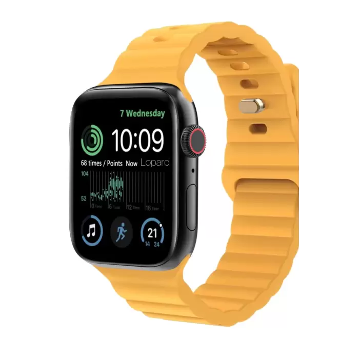 Apple Watch 46mm 10 Nesil Şeritli Silikon Kordon KRD-73