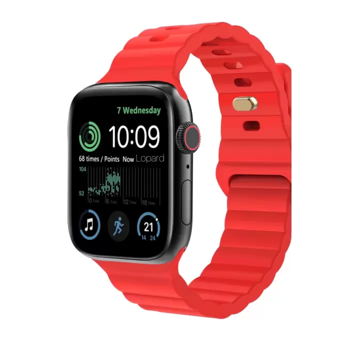 Apple Watch 46mm 10 Nesil Şeritli Silikon Kordon KRD-73