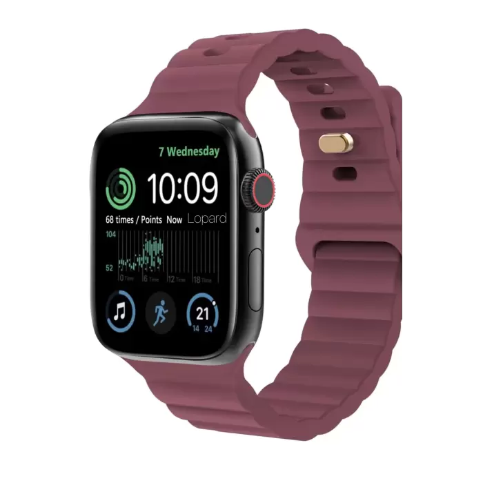 Apple Watch 46mm 10 Nesil Şeritli Silikon Kordon KRD-73