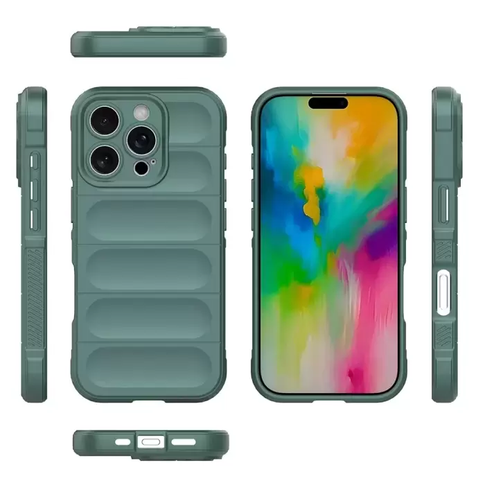 Apple İphone 16 Pro Kılıf Esnek Tpu Oyuklu Arka Yüzey Tasarımlı Lopard Etnik Silikon Kapak