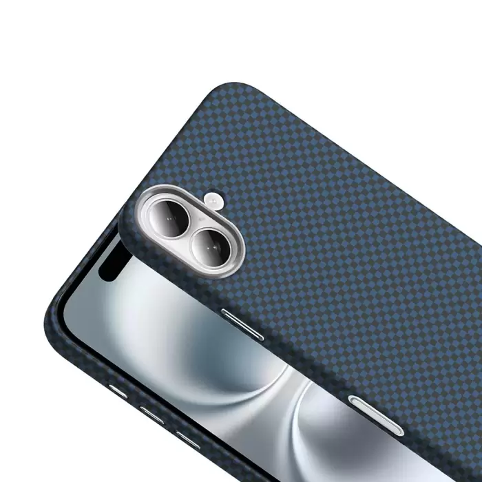 Apple İphone 16 Plus Kılıf Magsafe Şarj Karbon Fiber Görünümlü Hafif Sağlam Lopard Gros Kapak Telefon Kılıfı