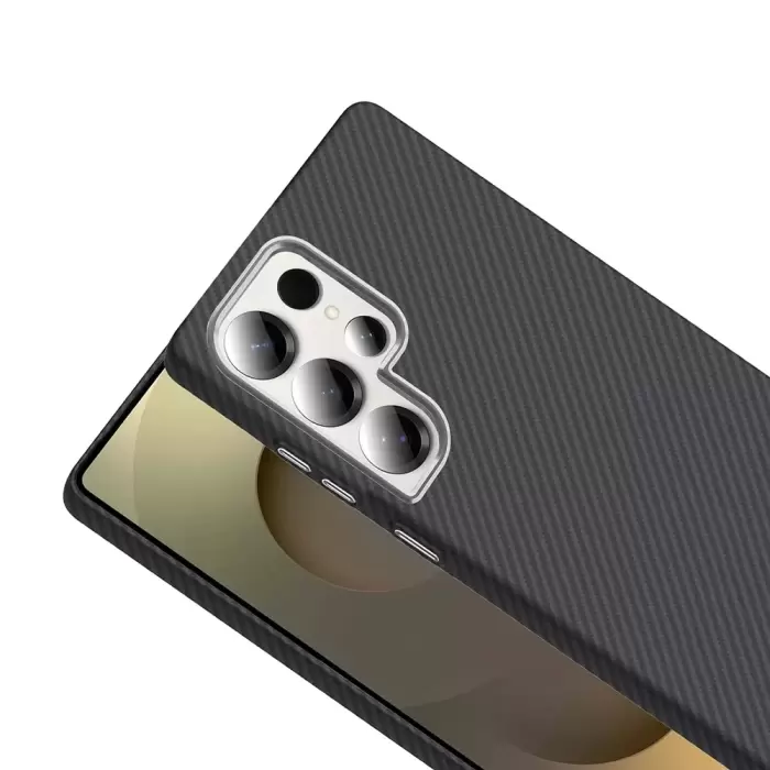 Samsung Galaxy S25 Ultra Kılıf Magsafe Şarj Karbon Fiber Görünümlü Hafif Sağlam Gros Kapak Telefon Kılıfı