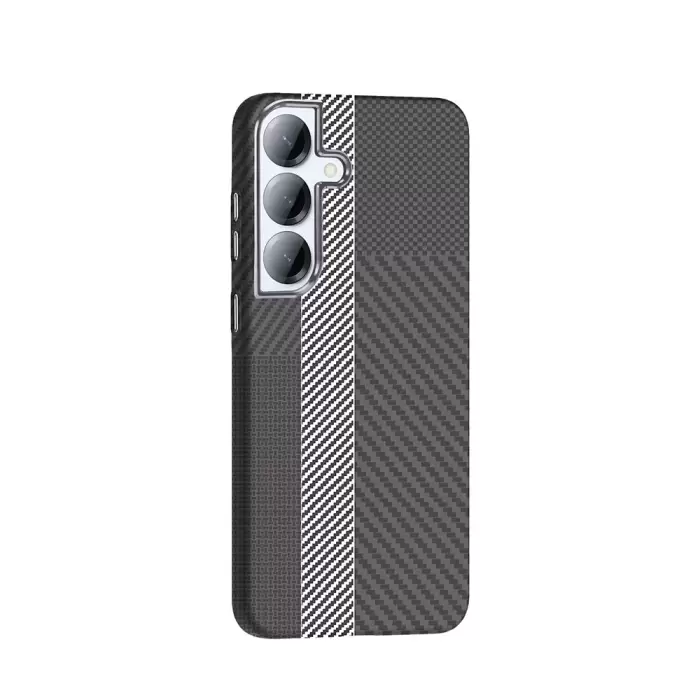 Samsung Galaxy S25 Plus Kılıf Magsafe Şarj Karbon Fiber Görünümlü Hafif Sağlam Gros Kapak Telefon Kılıfı