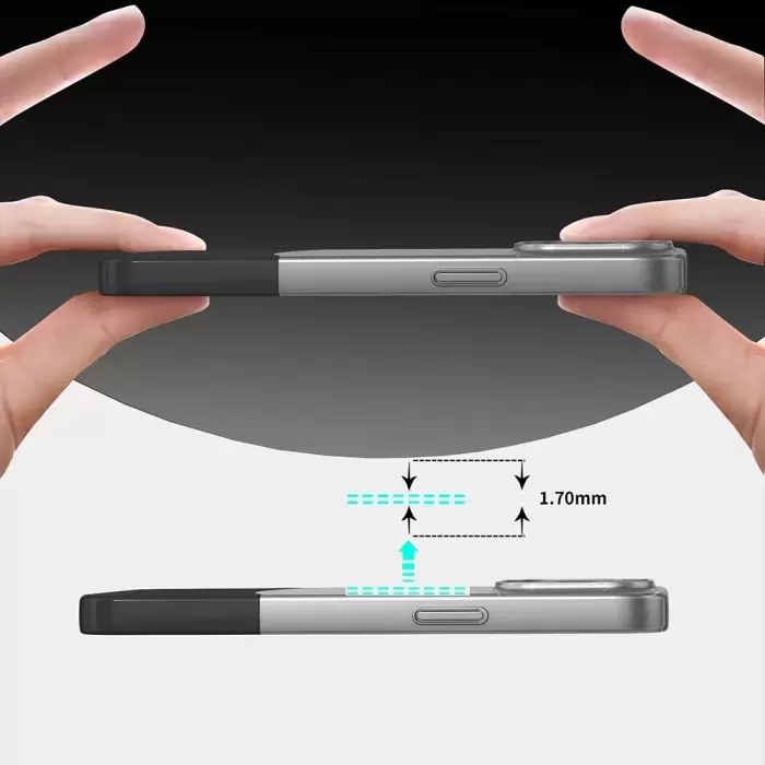 Apple İphone 14 Kılıf Magsafe Şarj Kartlıklı Mıknatıslı Duble 1.7mm Kapak Kart Bölmeli Lacivert Siyah Gri Renkleriyle
