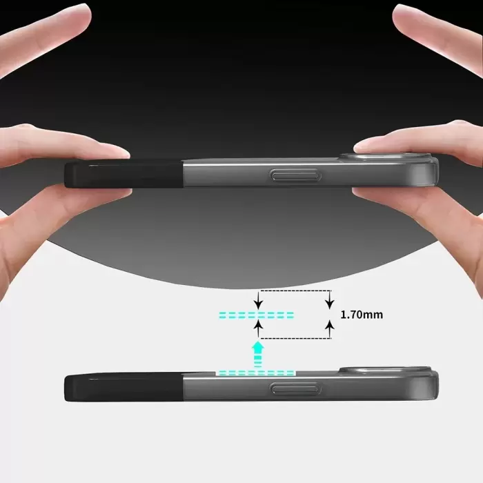 Apple İphone 14 Kılıf Magsafe Şarj Kartlıklı Mıknatıslı Duble 1.7mm Kapak Kart Bölmeli Lacivert Siyah Gri Renkleriyle