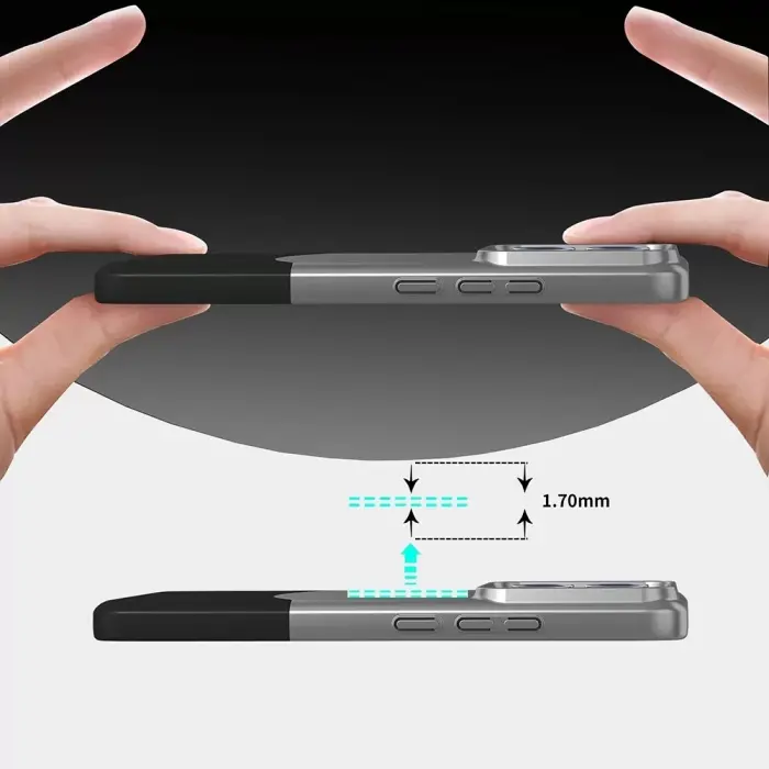 Xiaomi 14t Kılıf Magsafe Şarj Duble 1.7mm Kapak Kart Bölmeli Lacivert Siyah Gri Renkleriyle