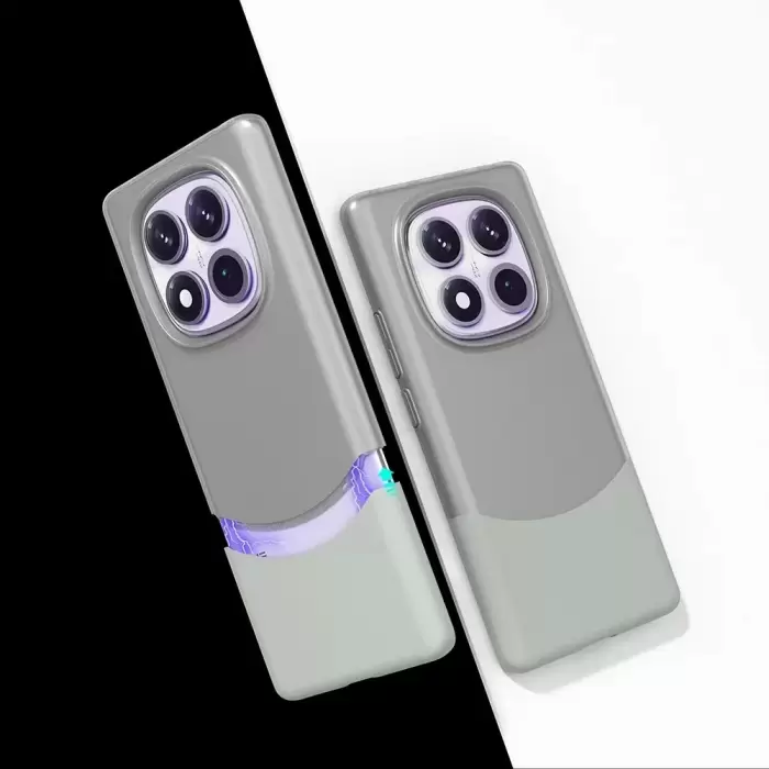 Xiaomi Redmi Note 14 Pro 4g Kılıf Magsafe Şarj Duble 1.7mm Kapak Kart Bölmeli Lacivert Siyah Gri Renkleriyle