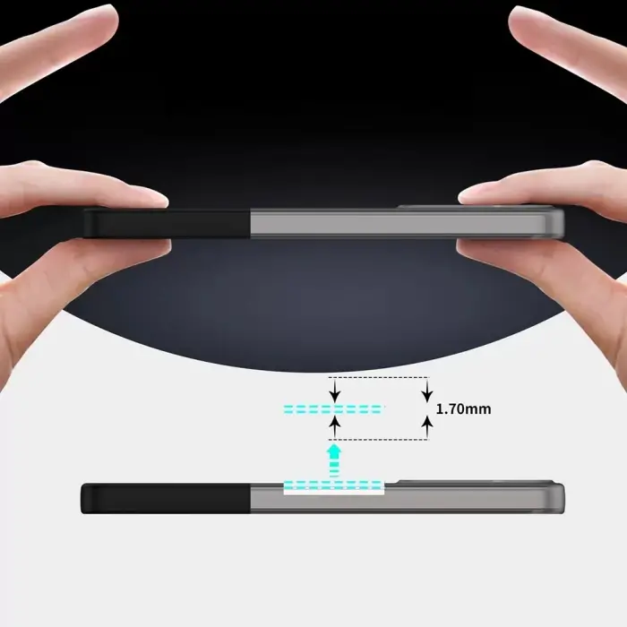 Samsung Galaxy A35 Kılıf Magsafe Şarj Duble 1.7mm Kapak Kart Bölmeli Lacivert Siyah Gri Renkleriyle