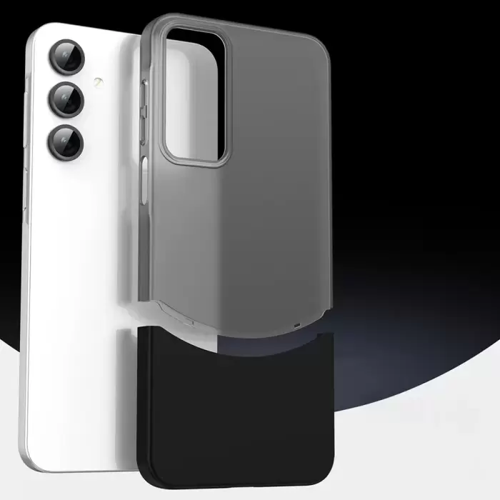 Samsung Galaxy A16 Kılıf Magsafe Şarj Kartlıklı Mıknatıslı Duble 1.7mm Kapak Kart Bölmeli Lacivert Siyah Gri Renkleriyle