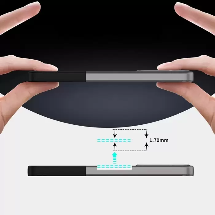 Samsung Galaxy A16 Kılıf Magsafe Şarj Kartlıklı Mıknatıslı Duble 1.7mm Kapak Kart Bölmeli Lacivert Siyah Gri Renkleriyle
