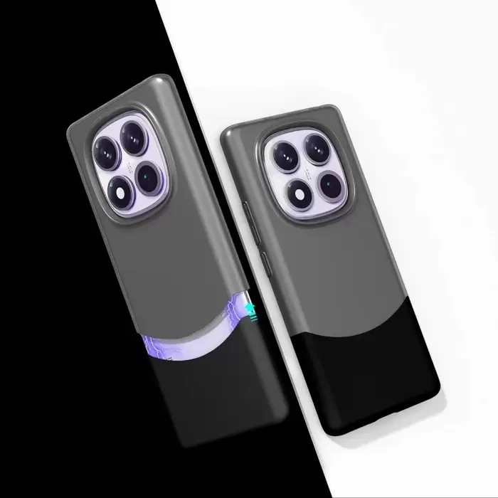Xiaomi Redmi Note 14 Pro 5g Kılıf Magsafe Şarj Duble 1.7mm Kapak Kart Bölmeli Lacivert Siyah Gri Renkleriyle