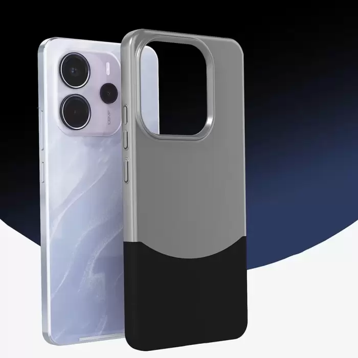 Xiaomi Redmi Note 14 5g Kılıf Magsafe Şarj Kartlıklı Mıknatıslı Duble 1.7mm Kapak Kart Bölmeli Lacivert Siyah Gri Renkleriyle