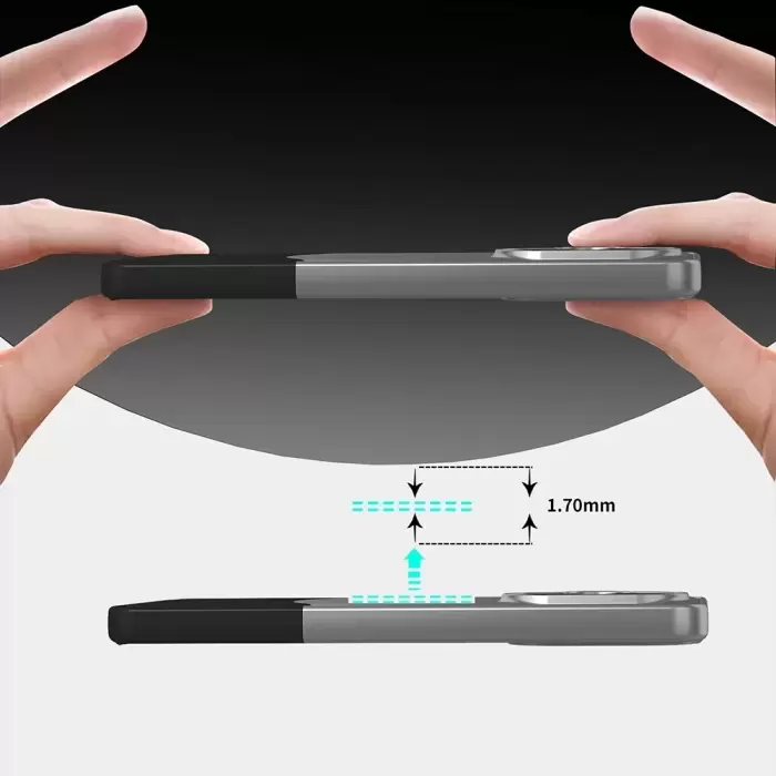 Xiaomi Redmi Note 14 5g Kılıf Magsafe Şarj Kartlıklı Mıknatıslı Duble 1.7mm Kapak Kart Bölmeli Lacivert Siyah Gri Renkleriyle