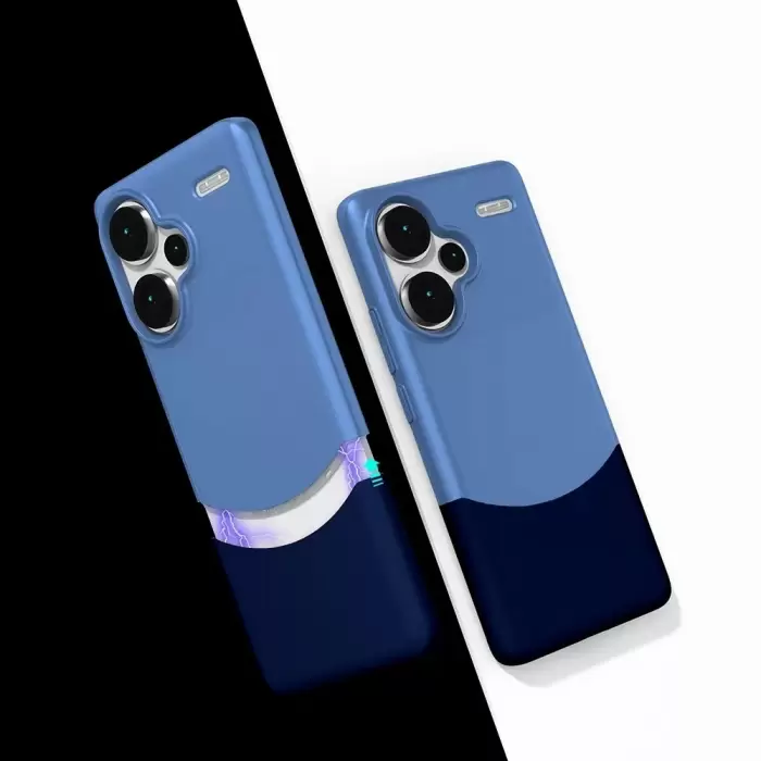 Xiaomi Redmi Note 13 Pro Plus 5g Kılıf Magsafe Şarj Duble 1.7mm Kapak Kart Bölmeli Lacivert Siyah Gri Renkleriyle
