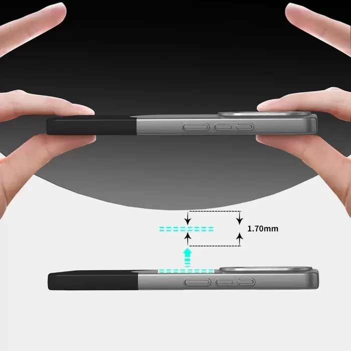 Xiaomi Redmi Note 13 Pro 4g Kılıf Magsafe Şarj Duble 1.7mm Kapak Kart Bölmeli Lacivert Siyah Gri Renkleriyle