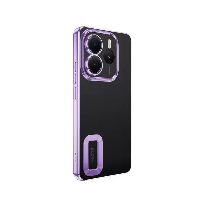 Xiaomi Redmi Note 14 5g Kılıf + 9h Ekran Koruyucu Set Kamera Lens Korumalı Şeffaf Parlak Kenar Logo Açık Omega Kapak Mavi Siyah Gold Renk