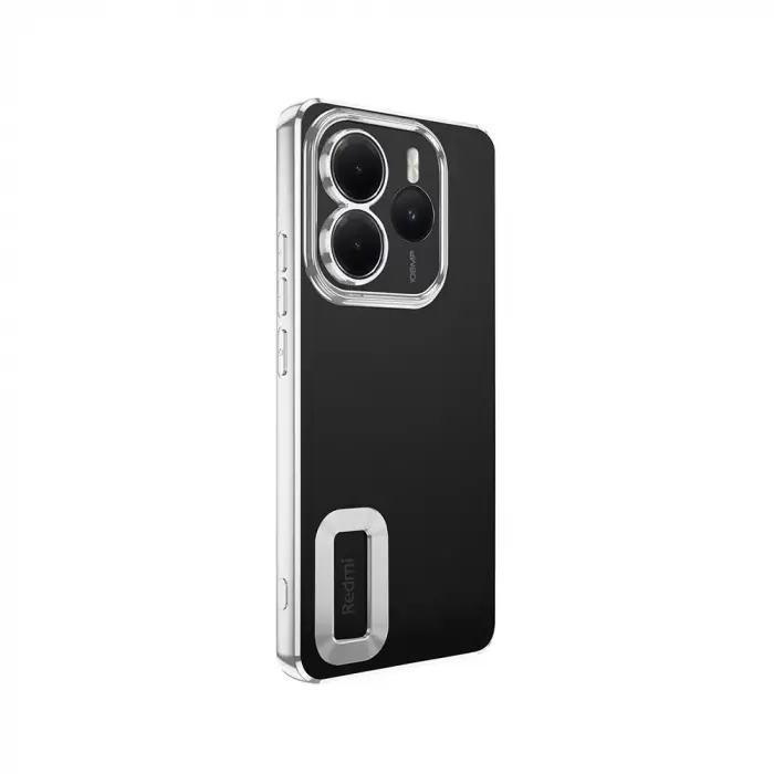 Xiaomi Redmi Note 14 5g Kılıf + 9h Ekran Koruyucu Set Kamera Lens Korumalı Şeffaf Parlak Kenar Logo Açık Omega Kapak Mavi Siyah Gold Renk