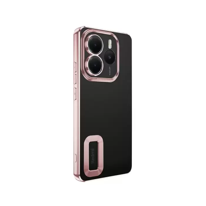 Xiaomi Redmi Note 14 5g Kılıf + 9h Ekran Koruyucu Set Kamera Lens Korumalı Şeffaf Parlak Kenar Logo Açık Omega Kapak Mavi Siyah Gold Renk