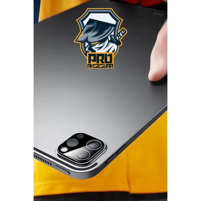 Apple iPad Pro11/13 2024, Pro 12.9/11 Inch (2022/2021/2020) Siyah Çerçeveli Lens Koruma Parlak Renkli Kamera Koruyucu 0.5mm  İnce Cam 3d kamera cam