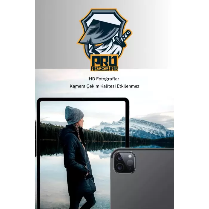 Apple iPad Pro11/13 2024, Pro 12.9/11 Inch (2022/2021/2020) Siyah Çerçeveli Lens Koruma Parlak Renkli Kamera Koruyucu 0.5mm  İnce Cam 3d kamera cam