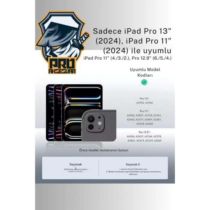 Apple iPad Pro11/13 2024, Pro 12.9/11 Inch (2022/2021/2020) Siyah Çerçeveli Lens Koruma Parlak Renkli Kamera Koruyucu 0.5mm  İnce Cam 3d kamera cam