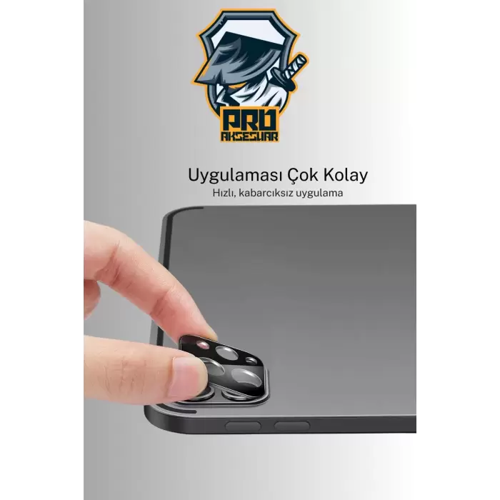 Apple iPad Pro11/13 2024, Pro 12.9/11 Inch (2022/2021/2020) Siyah Çerçeveli Lens Koruma Parlak Renkli Kamera Koruyucu 0.5mm  İnce Cam 3d kamera cam