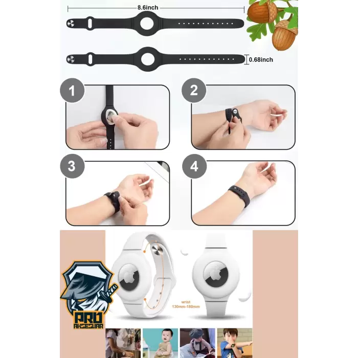 Apple Airtag Uyumlu Kordon (Anahtarlık Hediyeli) & Bileklik - Çok Amaçlı Yumuşak Silikon Kılıf