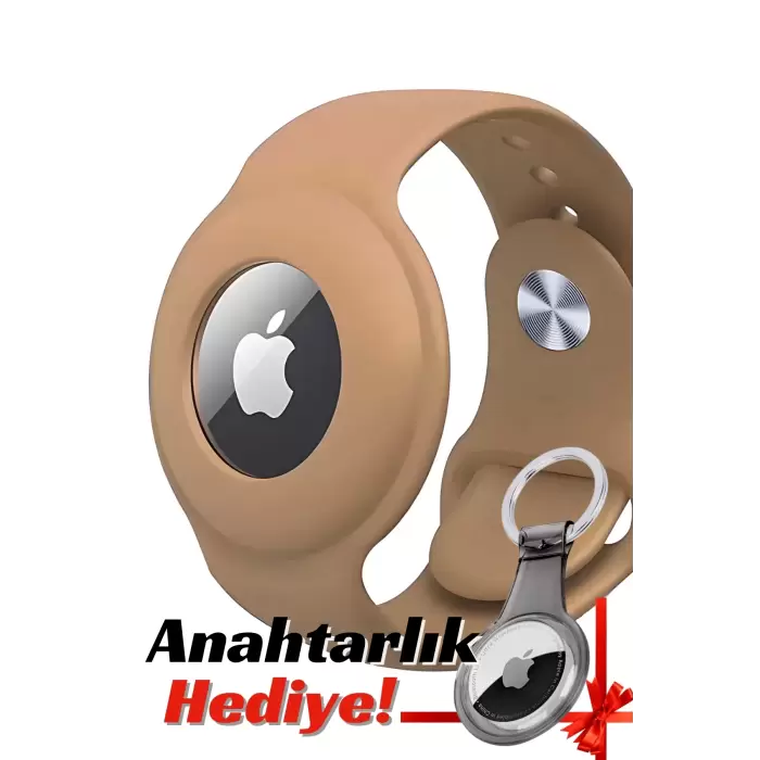 Apple Airtag Uyumlu Kordon (Anahtarlık Hediyeli) & Bileklik - Çok Amaçlı Yumuşak Silikon Kılıf