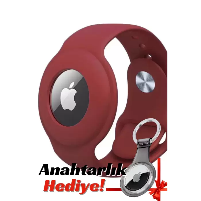 Apple Airtag Uyumlu Kordon (Anahtarlık Hediyeli) & Bileklik - Çok Amaçlı Yumuşak Silikon Kılıf