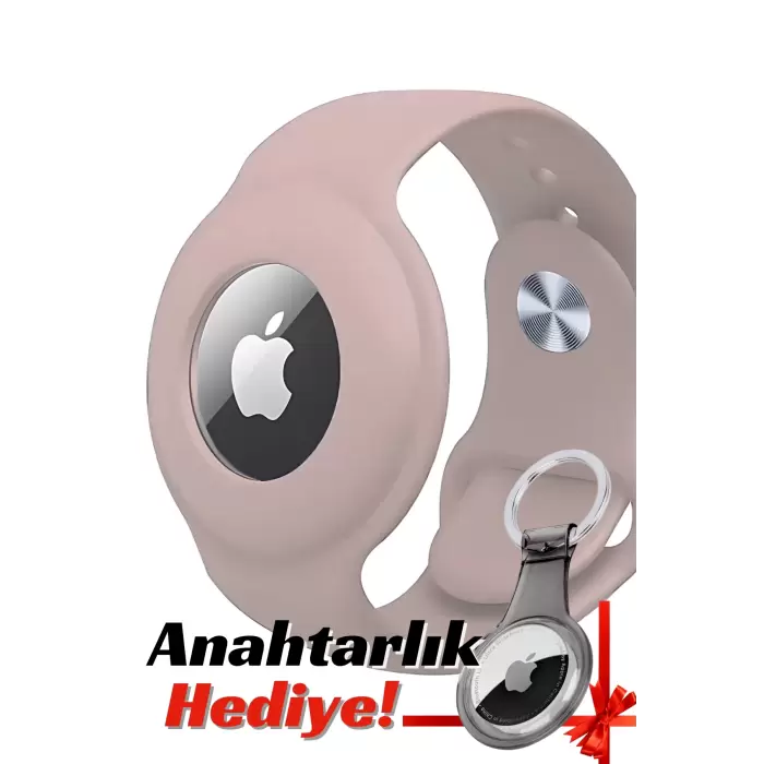 Apple Airtag Uyumlu Kordon (Anahtarlık Hediyeli) & Bileklik - Çok Amaçlı Yumuşak Silikon Kılıf