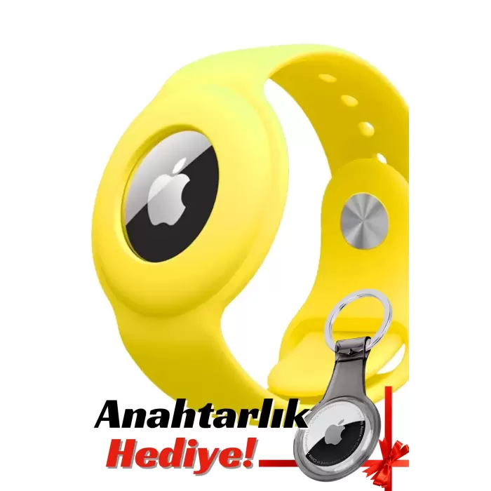 Apple Airtag Uyumlu Kordon (Anahtarlık Hediyeli) & Bileklik - Çok Amaçlı Yumuşak Silikon Kılıf