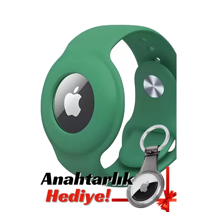 Apple Airtag Uyumlu Kordon (Anahtarlık Hediyeli) & Bileklik - Çok Amaçlı Yumuşak Silikon Kılıf