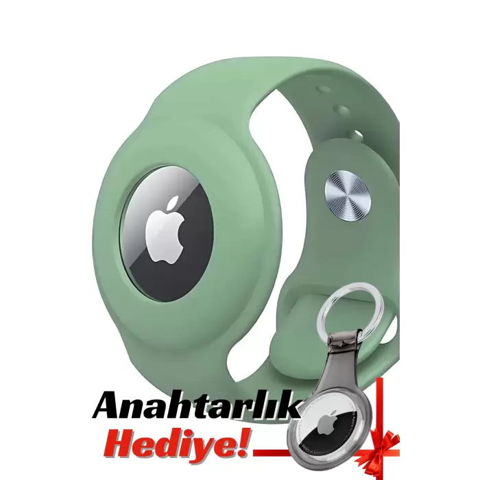 Apple Airtag Uyumlu Kordon (Anahtarlık Hediyeli) & Bileklik - Çok Amaçlı Yumuşak Silikon Kılıf
