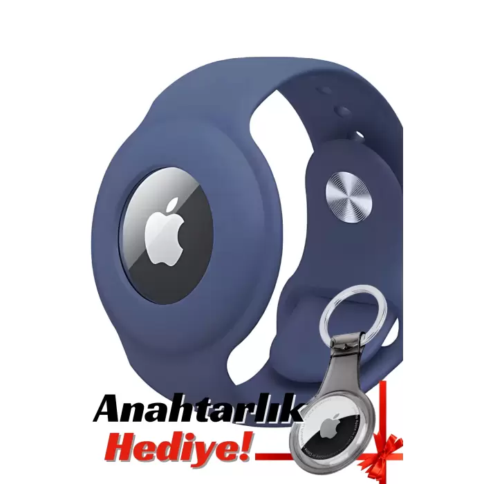 Apple Airtag Uyumlu Kordon (Anahtarlık Hediyeli) & Bileklik - Çok Amaçlı Yumuşak Silikon Kılıf