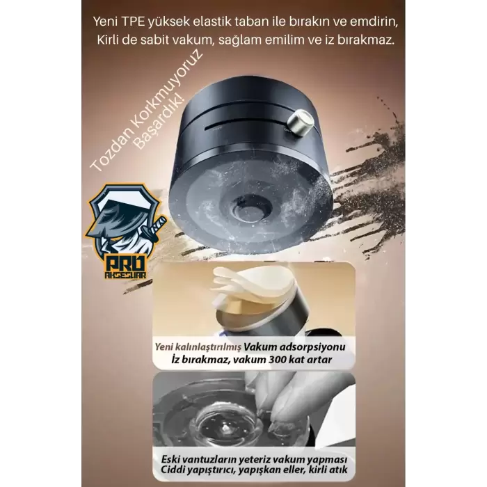 A3 Pro 180 Derece Dönebilen Vakumlu Manyetik Taşınabilir Çok Amaçlı Araç Telefon Tutucu