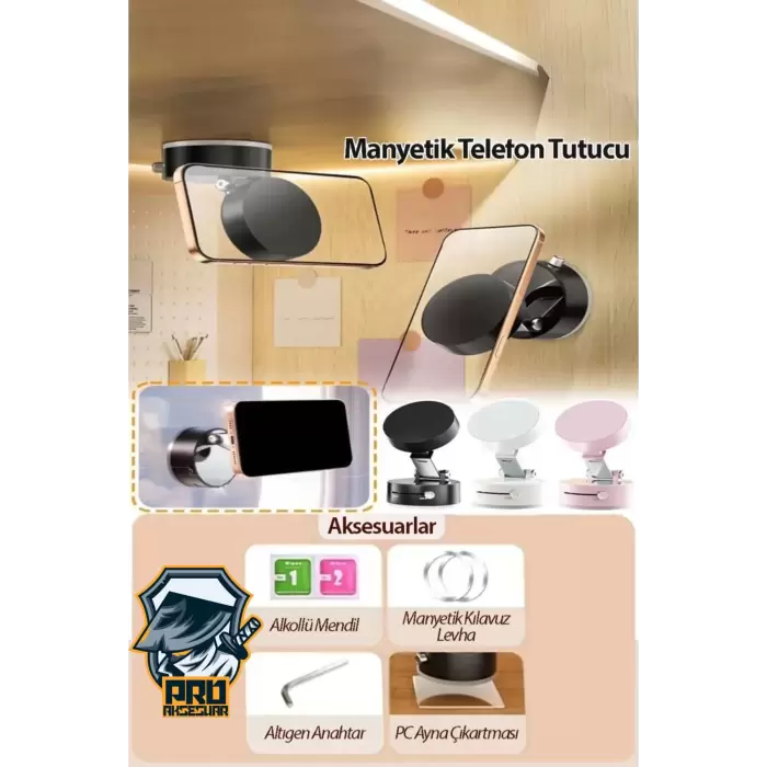 A3 Pro 180 Derece Dönebilen Vakumlu Manyetik Taşınabilir Çok Amaçlı Araç Telefon Tutucu