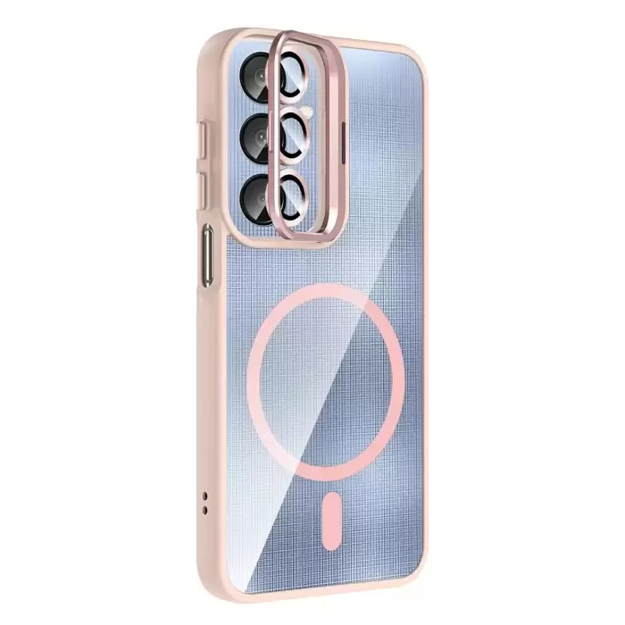 Samsung Galaxy A56 Kılıf Standlı Ve Kamera Lens Hediyeli Kablosuz Şarj Özellikli Lopard Etro Kapak