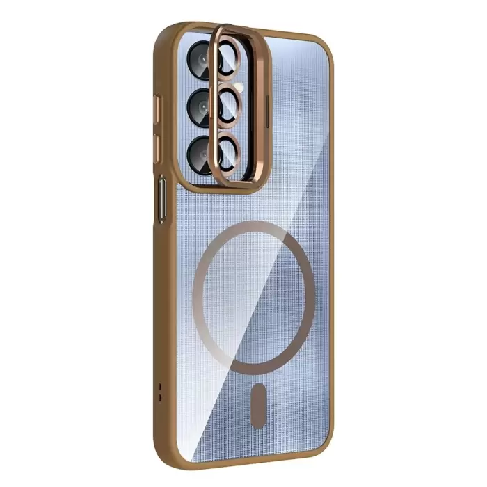 Samsung Galaxy A36 Kılıf Standlı Ve Kamera Lens Koruma Hediyeli Kablosuz Şarj Özellikli Lopard Etro Kapak