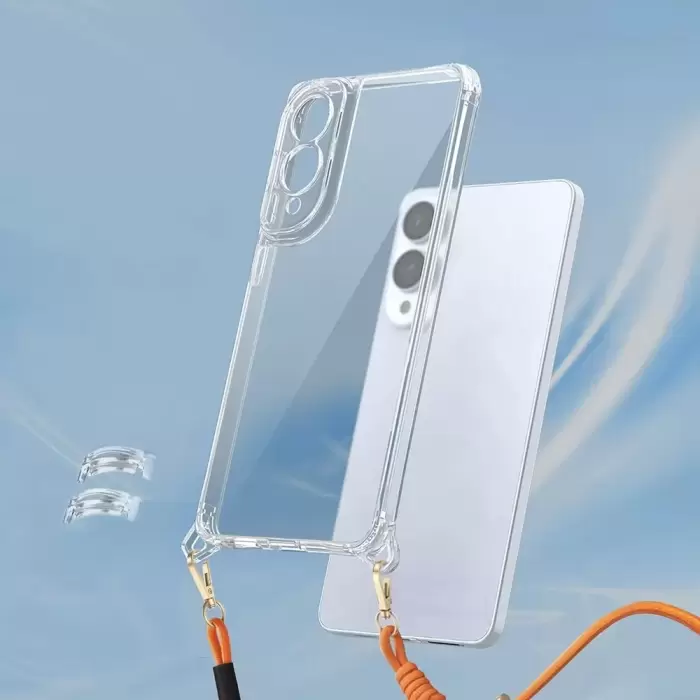 Samsung Galaxy S25 Edge Kılıf Airbagli Takılabilir Askı Aparatlı Lopard Snap Silikon Kapak