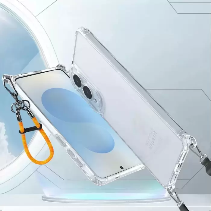 Samsung Galaxy S25 Edge Kılıf Airbagli Takılabilir Askı Aparatlı Lopard Snap Silikon Kapak