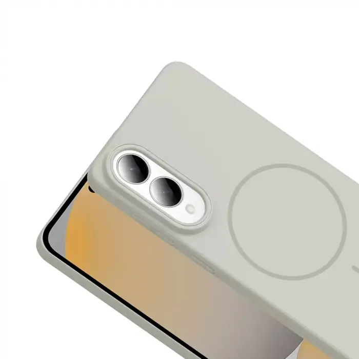 Samsung Galaxy S25 Edge Yumuşak Hisli Sert Kılıf Magsafe Şarj Özellikli Ruby Sert Kapak