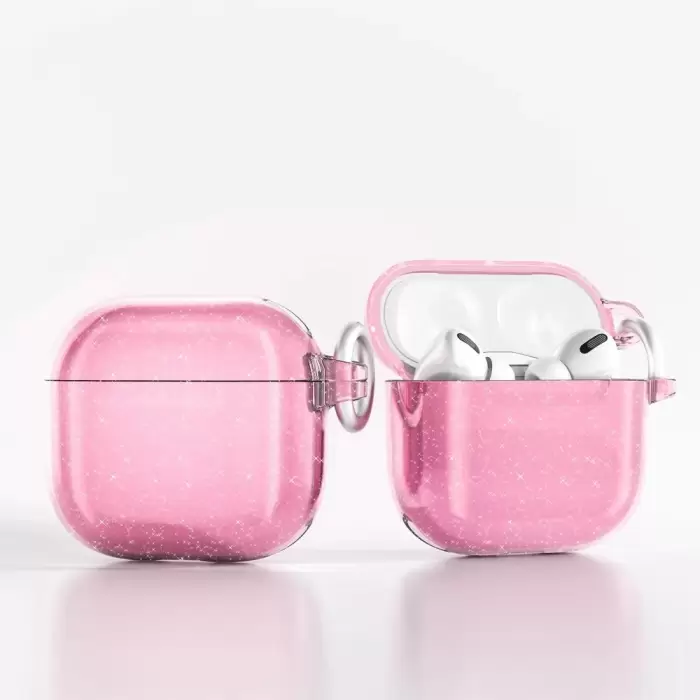 Apple Airpods 4 Kılıfı Allstar Airbag 32 Parlayan Parıltılı Simli Saydam Renkli Kılıf Şeffaf Kapak Kablosuz Şaj Destekli