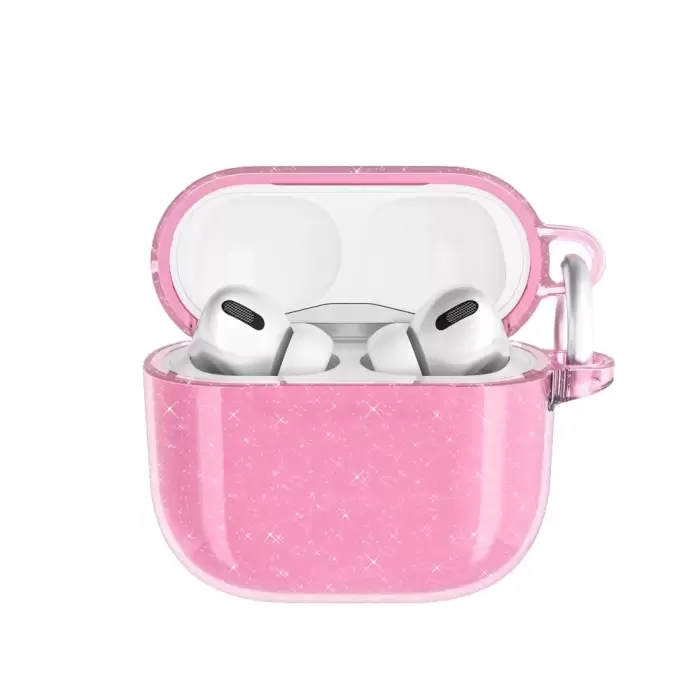 Apple Airpods 4 Kılıfı Allstar Airbag 32 Parlayan Parıltılı Simli Saydam Renkli Kılıf Şeffaf Kapak Kablosuz Şaj Destekli