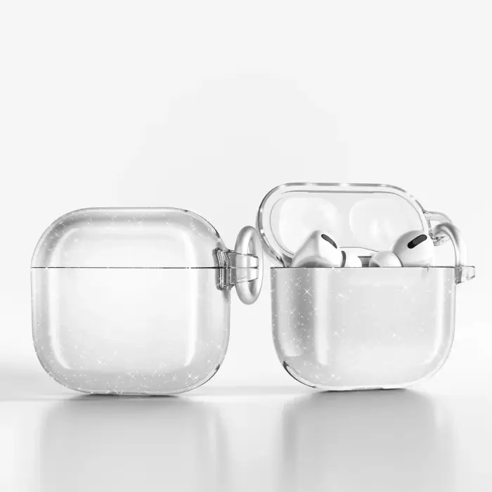 Apple Airpods 4 Kılıfı Allstar Airbag 32 Parlayan Parıltılı Simli Saydam Renkli Kılıf Şeffaf Kapak Kablosuz Şaj Destekli