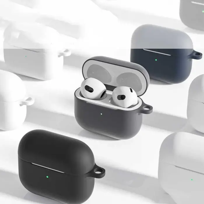 Airpods 3. Nesil Kılıfı Uyumlu Silikon Kılıf Şarj Bölümü Tıpalı Soft Yumuşak Kablosuz Şarj Destekli Kapak