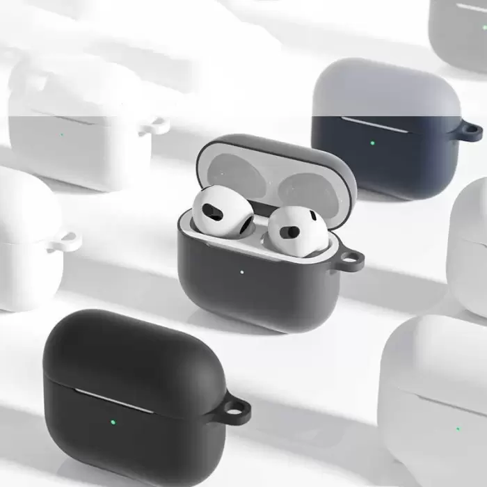 Airpods 3. Nesil Kılıfı Uyumlu Silikon Kılıf Şarj Bölümü Tıpalı Soft Yumuşak Kablosuz Şarj Destekli Kapak