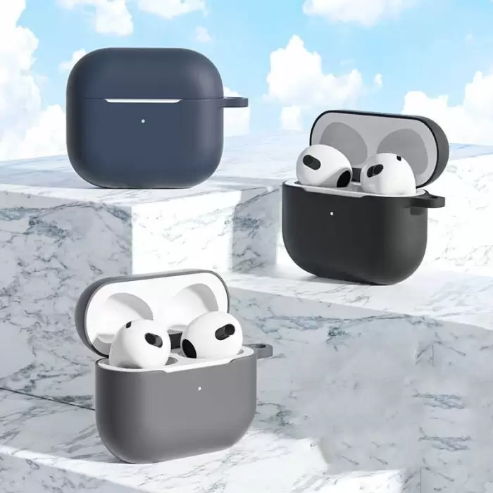 Airpods 3. Nesil Kılıfı Uyumlu Silikon Kılıf Şarj Bölümü Tıpalı Soft Yumuşak Kablosuz Şarj Destekli Kapak
